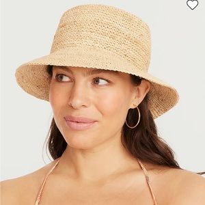 J crew raffia straw bucket hat